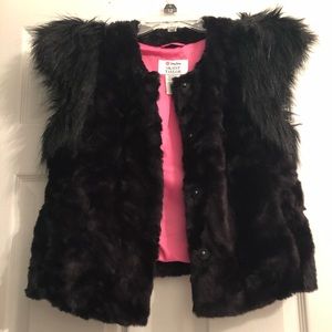 Women’s Faux Fur Vest - Black - Medium
